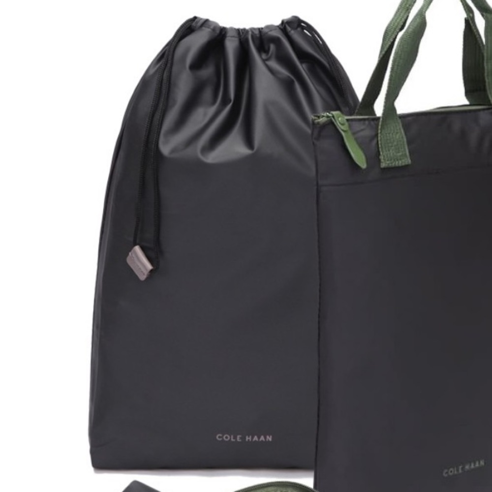 Cole Haan x American Airlines Grey Drawstring Tote Amenity Kit Shoe Bag Pouch